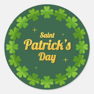 Saint Patrick's Day Irish Green Shamrock Classic Round Sticker