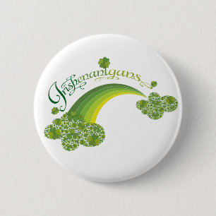 Saint Patrick's Day Irish Shenanigans Shamrock Pinback Button