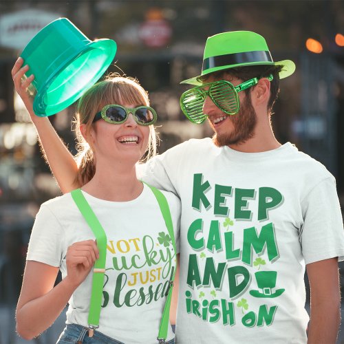 Saint Patricks Day Keep Calm and  Irish On  T_Shirt