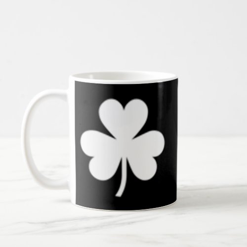 Saint Patricks Day Left Chest White Clover Shamroc Coffee Mug