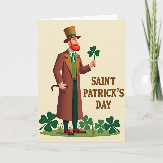 Saint Patricks Day Leprechaun Card (Front)