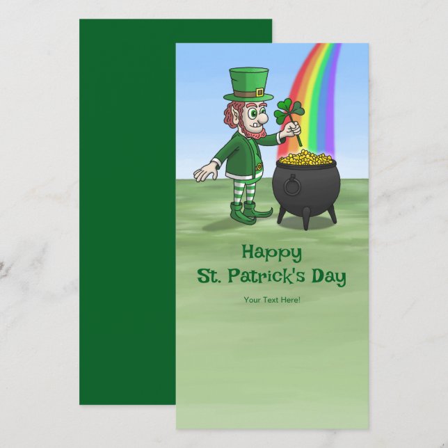Saint Patrick's Day Leprechaun Card (Front/Back)