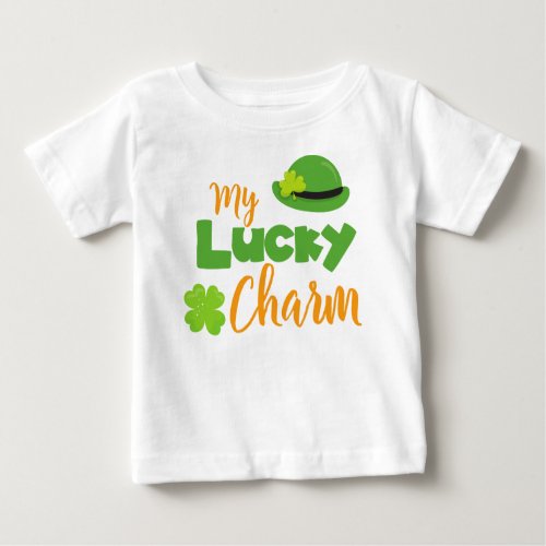 Saint Patricks Day Leprechaun Hat Lucky Charm Baby T_Shirt