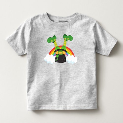 Saint Patricks Day Leprechaun Hat Rainbow Toddler T_shirt