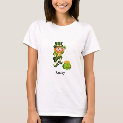 Saint Patricks Day leprechaun  pot of gold T_Shirt