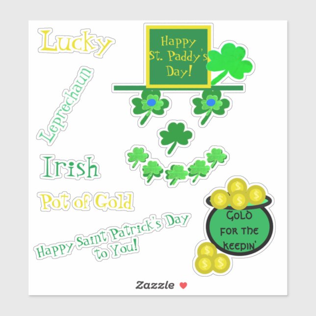 Saint Patrick's Day Leprechaun Vinyl Sticker (Sheet)