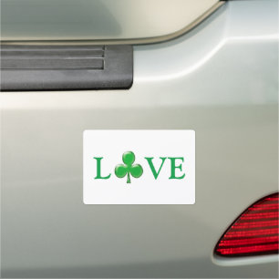 Saint Patrick's Day Love Green Clover Shamrock  Ca Car Magnet