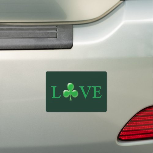Saint Patricks Day Love Green Clover Shamrock  Car Magnet