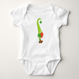 Saint Patrick's Day, Lucky Clovers, Cute Gnome Baby Bodysuit