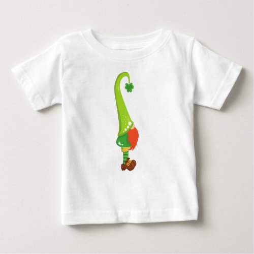 Saint Patricks Day Lucky Clovers Cute Gnome Baby T_Shirt