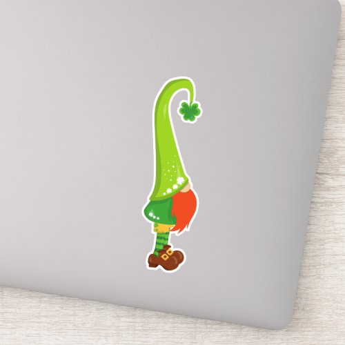 Saint Patricks Day Lucky Clovers Cute Gnome Sticker