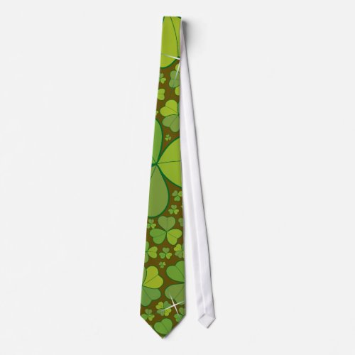 Saint Patricks Day Lucky Clovers Shamrock Irish Tie