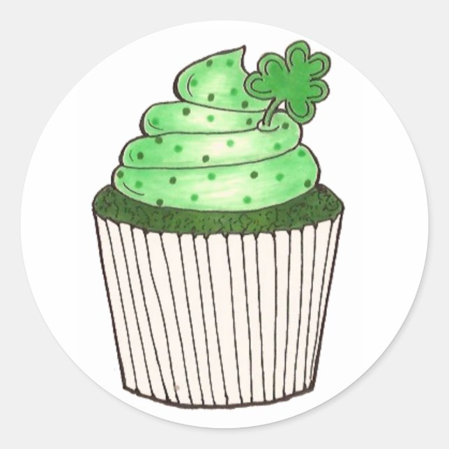 Saint Patrick's Day Lucky Cupcakes Cupcake Sticker (Front)