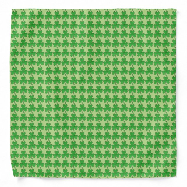 Saint Patrick's Day Lucky Green Shamrock Clover Bandana (Front)