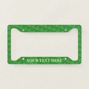 Saint Patrick's Day Lucky Green Shamrock Clover License Plate Frame