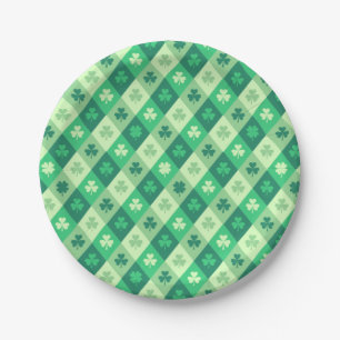 Saint Patrick's Day Lucky Green Shamrock Clover Paper Plates