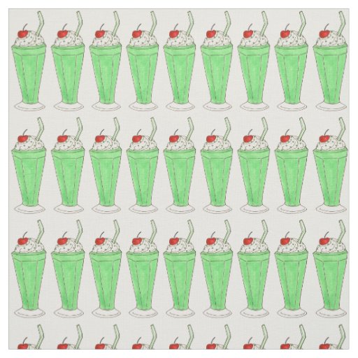 Saint Patrick's Day Mint Green Milkshake Shake Fabric