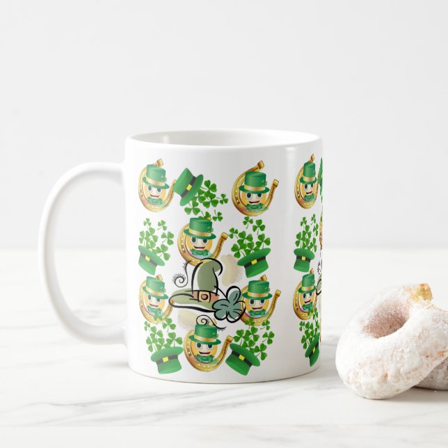 Saint Patrick's Day Mug Horseshoe (With Donut)
