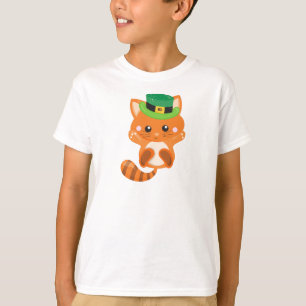 Saint Patrick's Day, Orange Cat, Leprechaun Hat T-Shirt