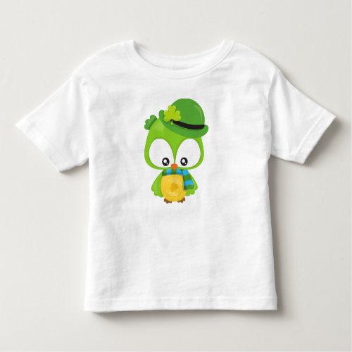 Saint Patricks Day Owl Clovers Leprechaun Hat Toddler T_shirt