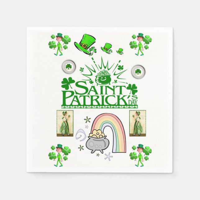 Saint Patrick's Day Paper Napkins (Front)