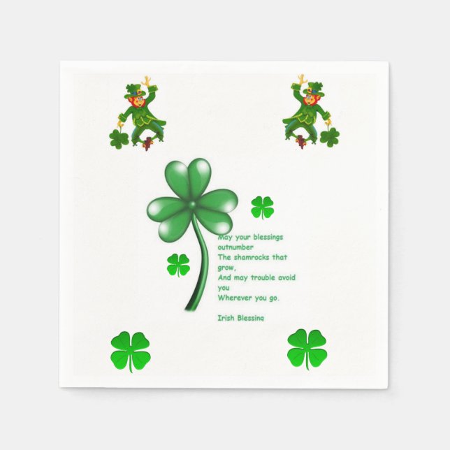 Saint Patrick's Day Paper Napkins (Front)