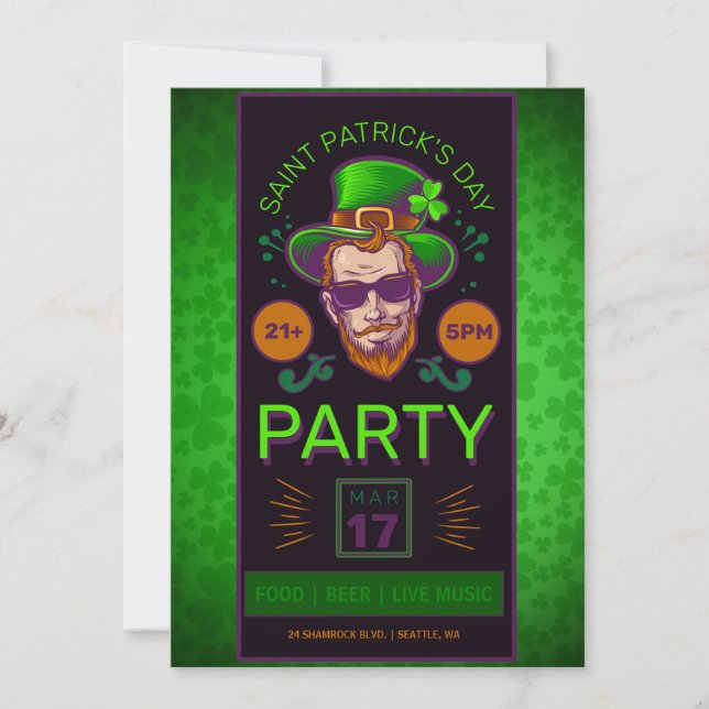 Saint Patrick's Day Party Flyer Invitation (Front)