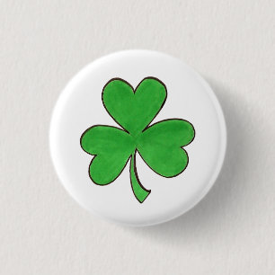 Saint Patrick's Day Party Green Shamrock Clover Pinback Button