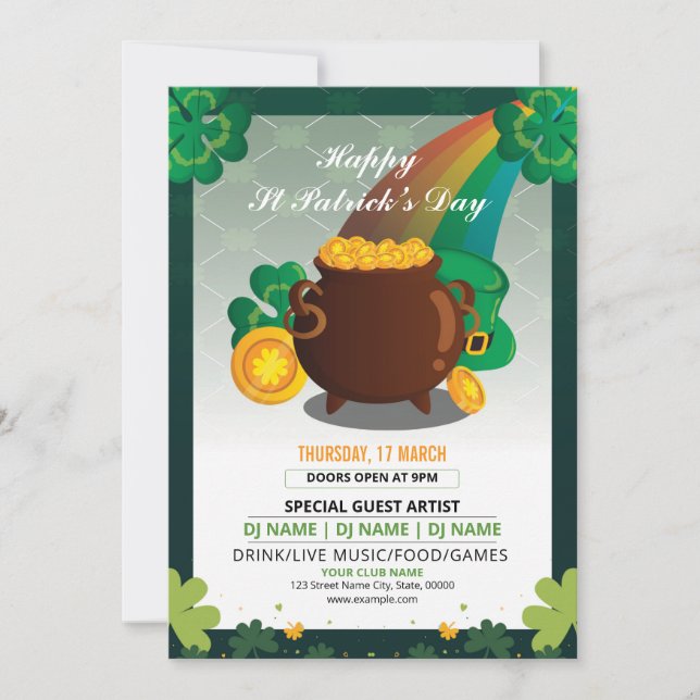 Saint Patrick's Day Party Invitation Flyer (Front)