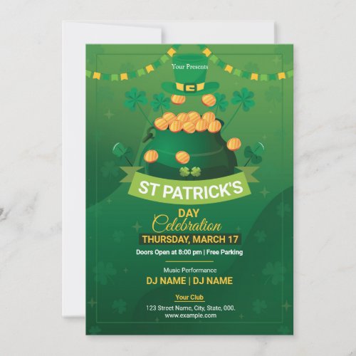 Saint Patricks Day Party Invitation Flyer