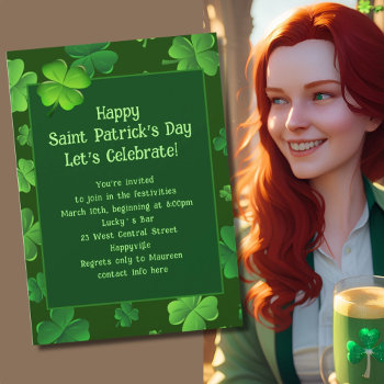 Saint Patricks Day Party Invitation Template by pamdicar at Zazzle