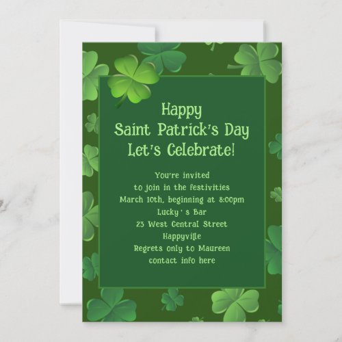 Saint Patricks Day Party Invitation Template