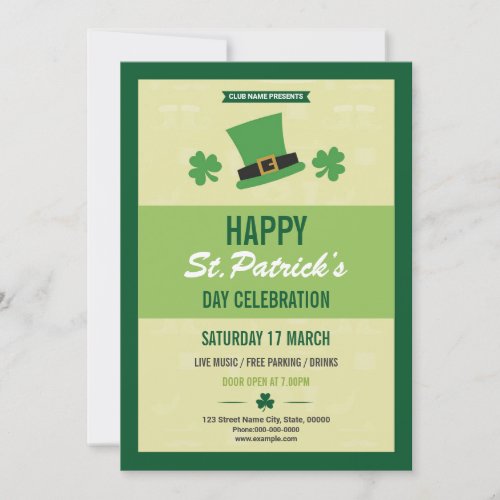 Saint Patricks Day Party Invitation Template