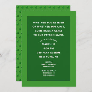 Saint Patrick's Day Party Invites