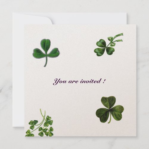 SAINT PATRICKS DAY PARTY shamrock champagne Invitation