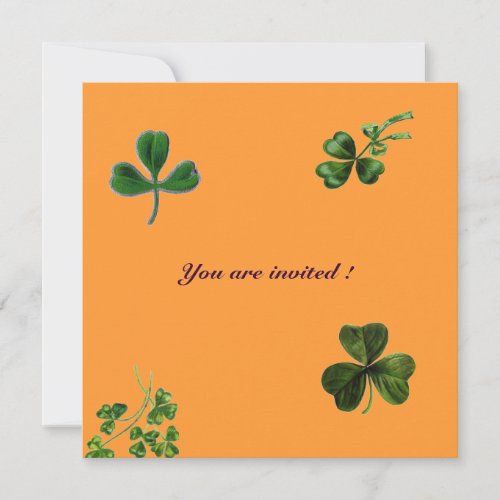 SAINT PATRICKS DAY PARTY shamrockorangegreen Invitation