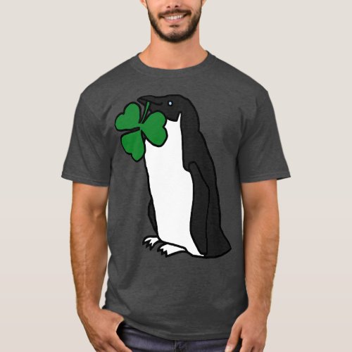 Saint Patricks Day Penguin with Shamrock T_Shirt