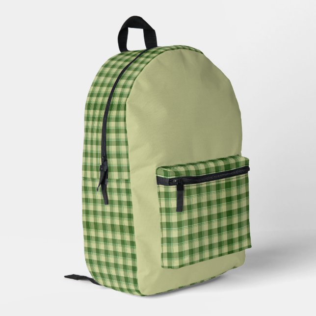 Saint Patricks' Day plaid Printed Backpack (Back Corner Left)