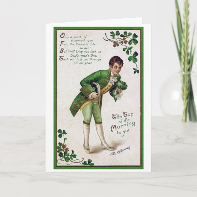 Saint Patrick's Day Poem, Vintage Card (Front)