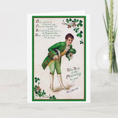 Saint Patricks Day Poem Vintage Card