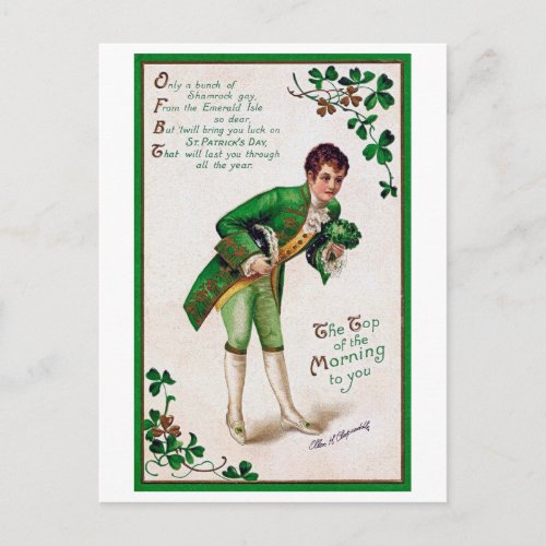 Saint Patricks Day Poem Vintage Postcard