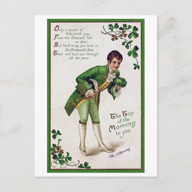 Saint Patrick's Day Poem, Vintage Postcard (Front)