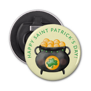 Saint Patrick's Day Pot of Gold Party Bottle Opener