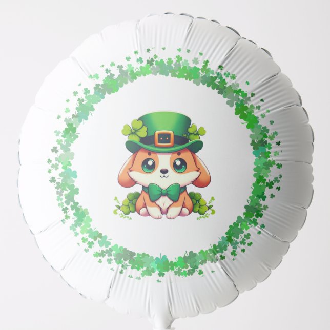 Saint Patricks' Day puppy  Balloon (Front)
