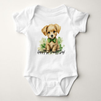 Saint Patrick's Day Puppy Body T - Happy St. Paddy Baby Bodysuit