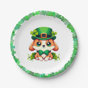 Saint Patricks' Day puppy  Paper Plates