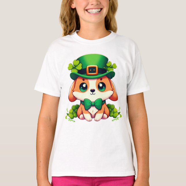 Saint Patricks' Day puppy  T-Shirt (Front)