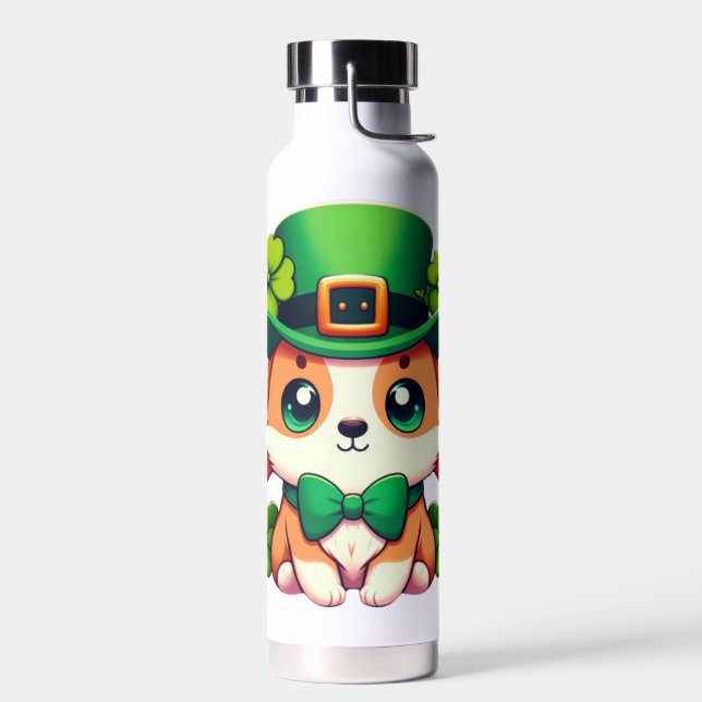 Saint Patricks' Day puppy  Water Bottle (Left)