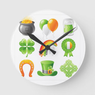 saint patricks day round clock
