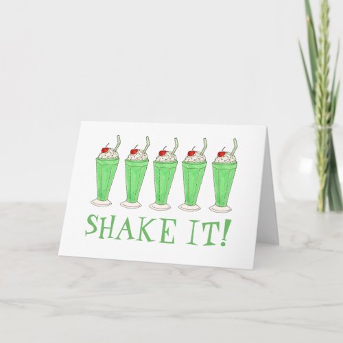 Saint Patricks Day Shake It Mint Green Milkshake Card